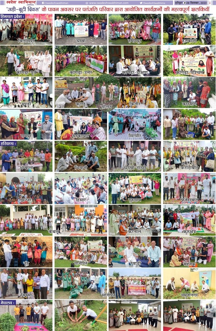 जड़ी बूटी दिवस के पवन अवसर पर पतंजलि परिवार द्वारा आयोजित कार्यक्रमों की महत्वपूर्ण झलकियाँ